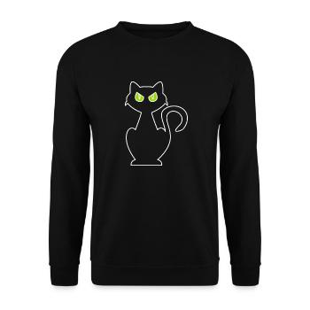 Wütende Katze - Unisex Pullover - Schwarz - Vorne - Alina (178cm) & Michal (187cm)