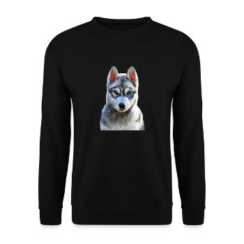 pomsky - Unisex Sweatshirt - black - Front - Alina (178cm) & Michal (187cm)