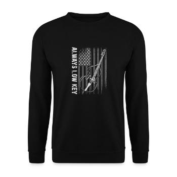 Plus de contrebasse basse avec drapeau américain - Sweat-shirt Unisexe - noir - Devant - Alina (178cm) & Michal (187cm)
