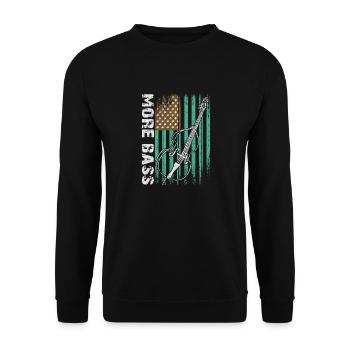 Plus de contrebasse basse avec drapeau américain - Sweat-shirt Unisexe - noir - Devant - Alina (178cm) & Michal (187cm)
