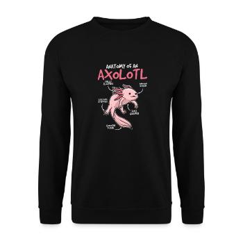 Anatomie Eines Axolotl Lustiges Haustier - Unisex Pullover - Schwarz - Vorne - Alina (178cm) & Michal (187cm)
