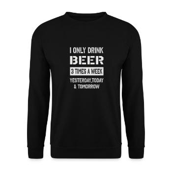 Je ne bois que de la bière - Sweat-shirt Unisexe - noir - Devant - Alina (178cm) & Michal (187cm)