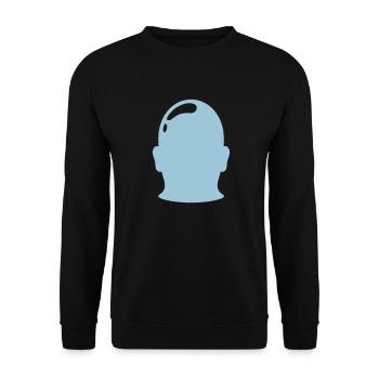 Outline Silhouette Bald Man - Unisex Sweatshirt - black - Front - Alina (178cm) & Michal (187cm)