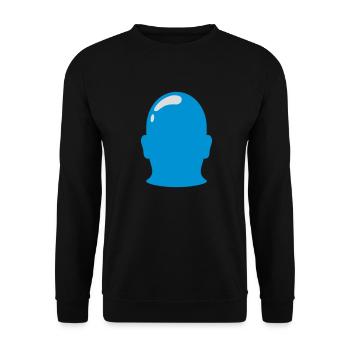 Symbol Bald Head Outline Silhouette - Unisex Sweatshirt - black - Front - Alina (178cm) & Michal (187cm)