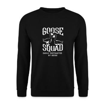 Goose Squad, dicton ironique, mignon, oies - Sweat-shirt Unisexe - noir - Devant - Alina (178cm) & Michal (187cm)
