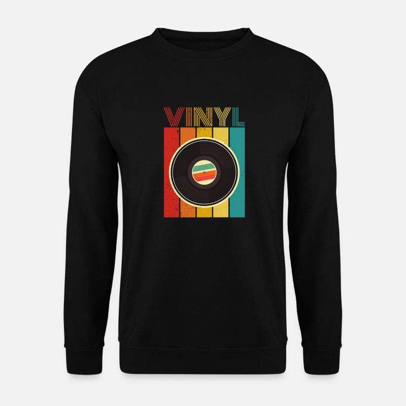 retro vinyl colourful composition design - Unisex Sweatshirt - black