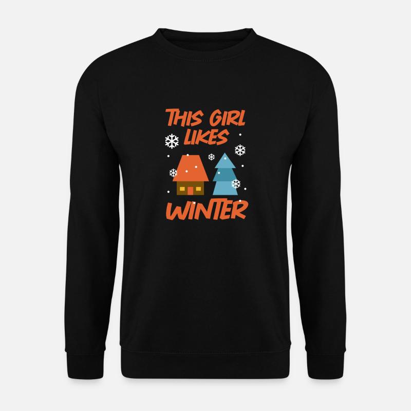 Mädchen mag Wintersaison gemütlichen - Unisex Pullover - Schwarz