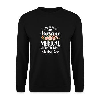 Hospital Medical Reception Worker - Medical Center - Unisex Sweatshirt - black - Front - Alina (178cm) & Michal (187cm)