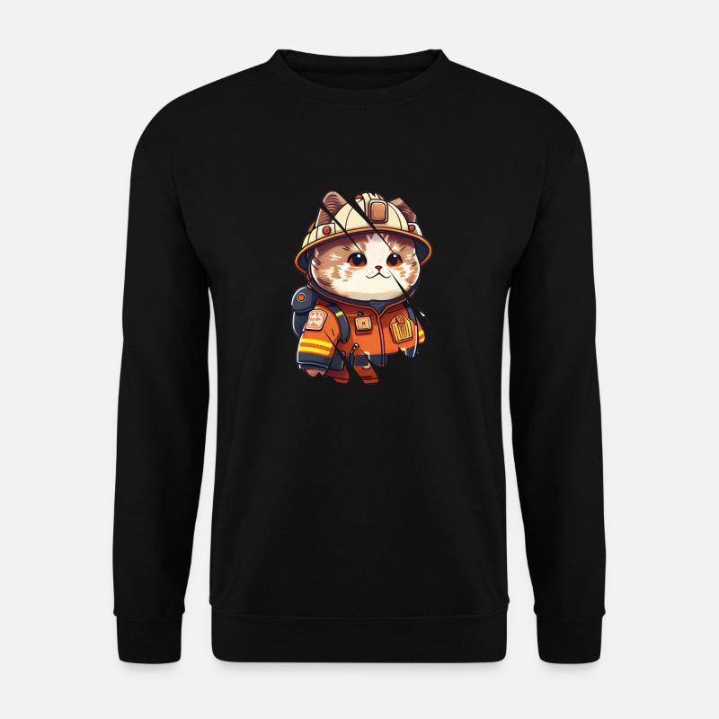 Cat fireman - Unisex Sweatshirt - black