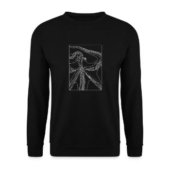 Pieuvre vue d’en bas avec cadre - Sweat-shirt Unisexe - noir - Devant - Alina (178cm) & Michal (187cm)