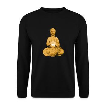 Buddha - Unisex Pullover - Schwarz - Vorne - Alina (178cm) & Michal (187cm)