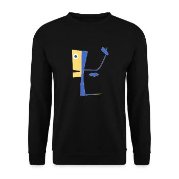 Unwirklicher Charakter - Unisex Pullover - Schwarz - Vorne - Alina (178cm) & Michal (187cm)