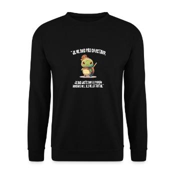 Je ne suis pas en retard - Sweat-shirt Unisexe - noir - Devant - Alina (178cm) & Michal (187cm)