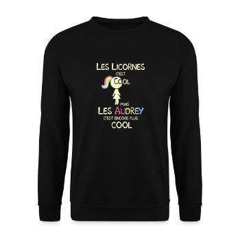 Les Audrey plus cool que les licornes 🦄 - Sweat-shirt Unisexe - noir - Devant - Alina (178cm) & Michal (187cm)