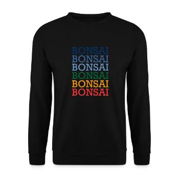 bunter Bonsai Baum Spruch Japan Geschenk - Unisex Pullover - Schwarz - Vorne - Alina (178cm) & Michal (187cm)
