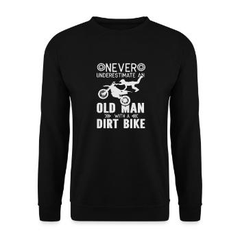 Ne sous-estimez jamais un vieil homme avec une moto hors route - Sweat-shirt Unisexe - noir - Devant - Alina (178cm) & Michal (187cm)