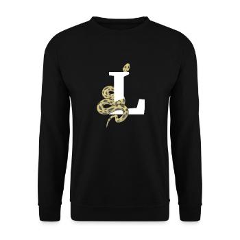 Letter l snake - Unisex Sweatshirt - black - Front - Alina (178cm) & Michal (187cm)