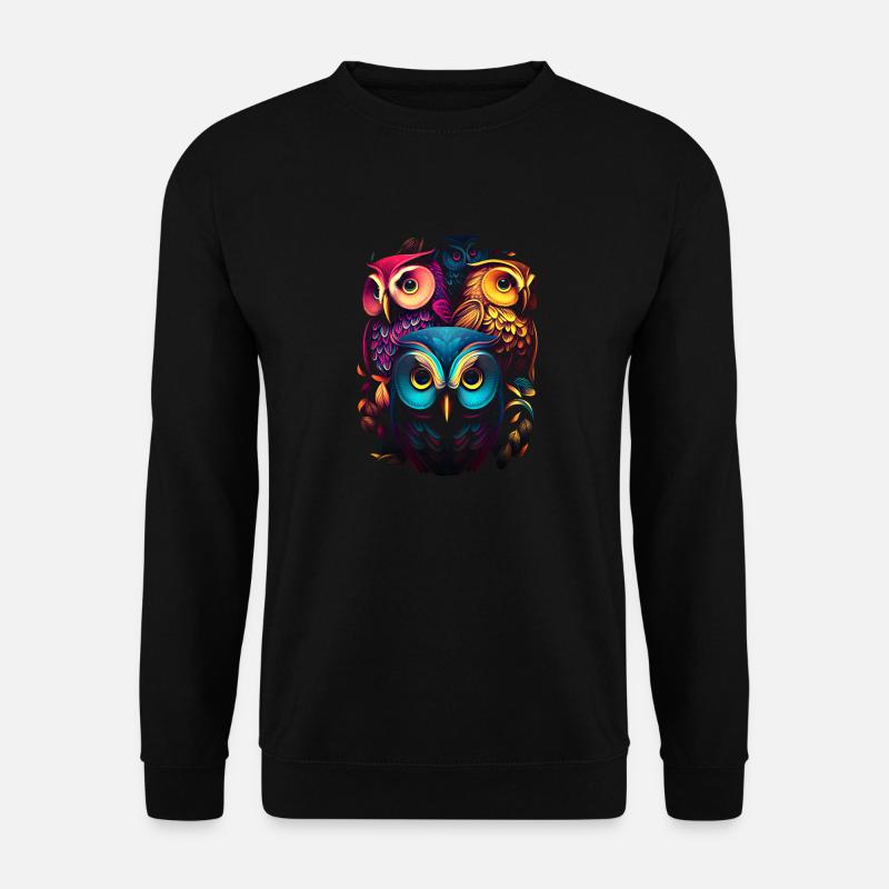 Rainbow Owls - Unisex Sweatshirt - black