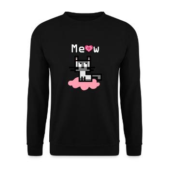 Holy Burma Cat on a pink cloud - Unisex Sweatshirt - black - Front - Alina (178cm) & Michal (187cm)