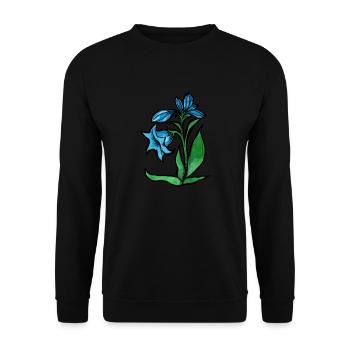 Blaue Blume - Unisex Pullover - Schwarz - Vorne - Alina (178cm) & Michal (187cm)
