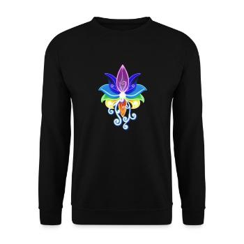 Lotus 🪷 - Unisex Pullover - Schwarz - Vorne - Alina (178cm) & Michal (187cm)
