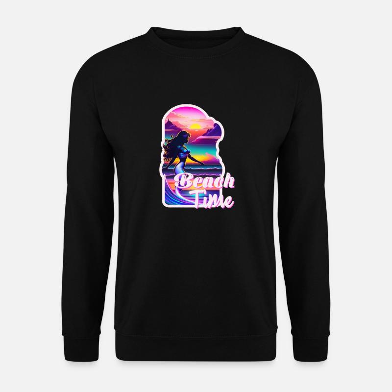 surf - beach time - retro - Unisex Sweatshirt - black