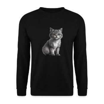 Britisch Kurzhaar Kater Katze Katzenbaby Katzen - Unisex Pullover - Schwarz - Vorne - Alina (178cm) & Michal (187cm)