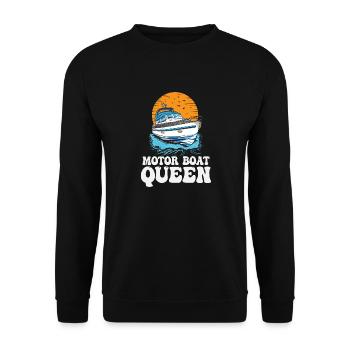 Pontoon Queen Motorboating Boat Parade Motor Boat - Unisex Sweatshirt - black - Front - Alina (178cm) & Michal (187cm)
