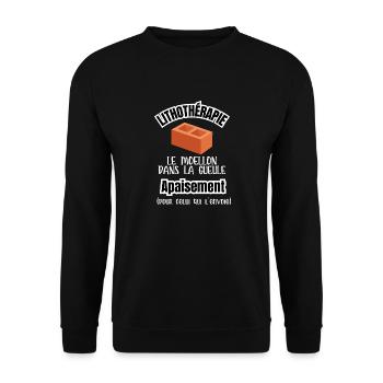 lithothérapie - Sweat-shirt Unisexe - noir - Devant - Alina (178cm) & Michal (187cm)