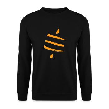Retro Bitcoin Crypto Satoshis Symbol 21 - Unisex Pullover - Schwarz - Vorne - Alina (178cm) & Michal (187cm)