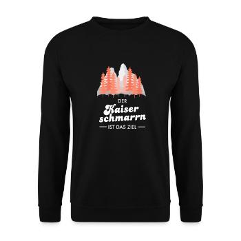 Der Kaiserschmarrn Ist Das Ziel Wandern Berge - Unisex Pullover - Schwarz - Vorne - Alina (178cm) & Michal (187cm)