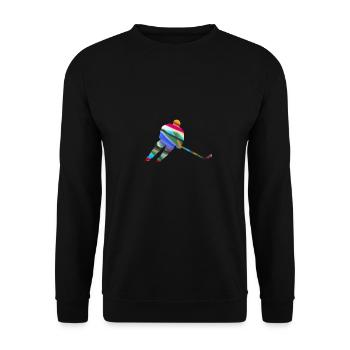 Eiskockey, Hockey, Graffi, bunt - Unisex Sweatshirt - black - Front - Alina (178cm) & Michal (187cm)