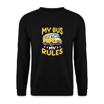 My bus My rules - Unisex Pullover - Schwarz - Vorne - Alina (178cm) & Michal (187cm)