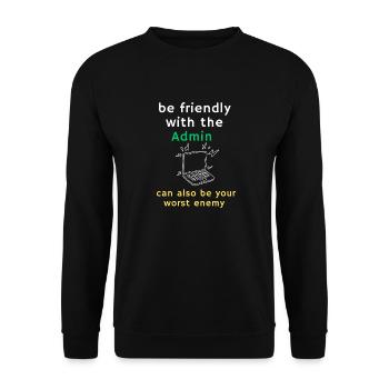 T shirt Administrator IT - Unisex Pullover - Schwarz - Vorne - Alina (178cm) & Michal (187cm)