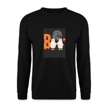 Halloween Boo - Unisex Pullover - Schwarz - Vorne - Alina (178cm) & Michal (187cm)