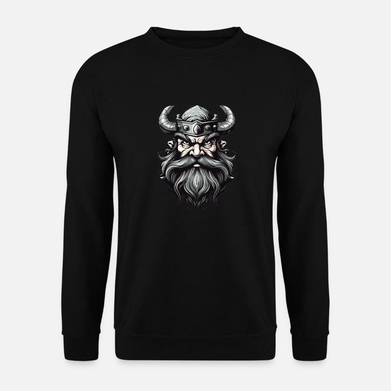 gehörnter Helm - Unisex Pullover - Schwarz