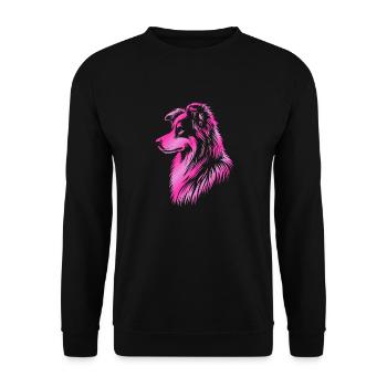 Chien de troupeau rose - Sweat-shirt Unisexe - noir - Devant - Alina (178cm) & Michal (187cm)