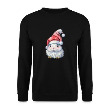 Cute Christmas Rabbit - Unisex Sweatshirt - black - Front - Alina (178cm) & Michal (187cm)