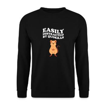 Easily Distracted By Quokkas Quokka - Unisex Pullover - Schwarz - Vorne - Alina (178cm) & Michal (187cm)