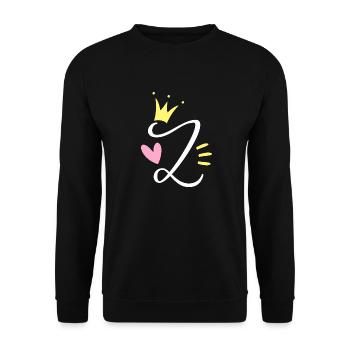 Letter Z Initial Letter Crown - Unisex Sweatshirt - black - Front - Alina (178cm) & Michal (187cm)
