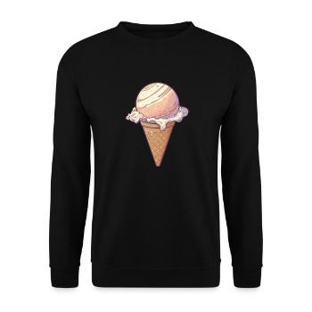 Eis-Planet Jupiter - Unisex Pullover - Schwarz - Vorne - Alina (178cm) & Michal (187cm)