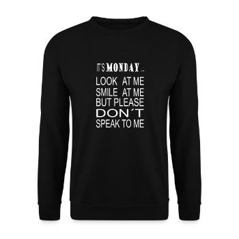 It´s Monday ... - Unisex Pullover - Schwarz - Vorne - Alina (178cm) & Michal (187cm)