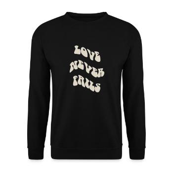 Love Phrases Never Fails - Unisex Sweatshirt - black - Front - Alina (178cm) & Michal (187cm)