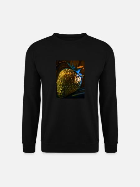 Erdbeere, technisch, Hightech, illustration,gold - Unisex Pullover - Schwarz