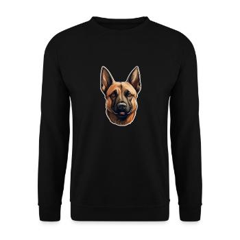 Belgian Malinois - Unisex Sweatshirt - black - Front - Alina (178cm) & Michal (187cm)