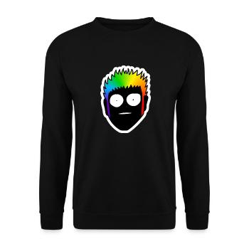 Schockiert mit großen Augen : Sticky Queer Pride - Unisex Pullover - Schwarz - Vorne - Alina (178cm) & Michal (187cm)