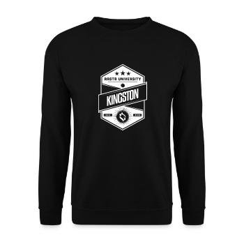 Rasta University Kingston Good Vibez Reggae - Unisex Sweatshirt - black - Front - Alina (178cm) & Michal (187cm)