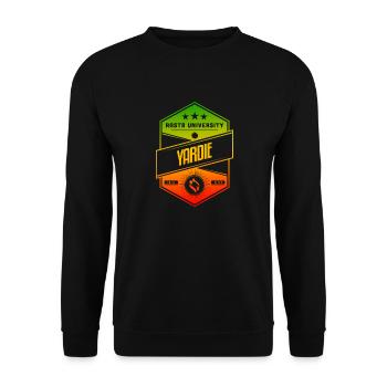 Rasta University Yardie Good Vibez Reggae - Unisex Sweatshirt - black - Front - Alina (178cm) & Michal (187cm)