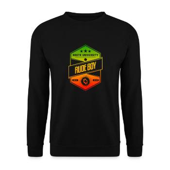 Rasta University Rude Boy Good Vibez Reggae - Unisex Sweatshirt - black - Front - Alina (178cm) & Michal (187cm)