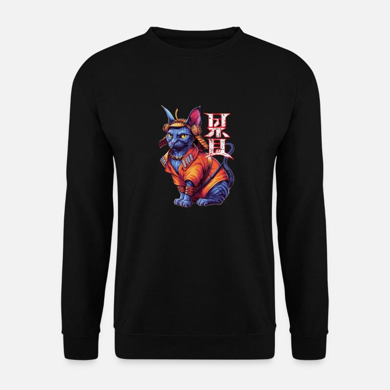 Samurai-Katze - Ninja-Kätzchen - Unisex Pullover - Schwarz